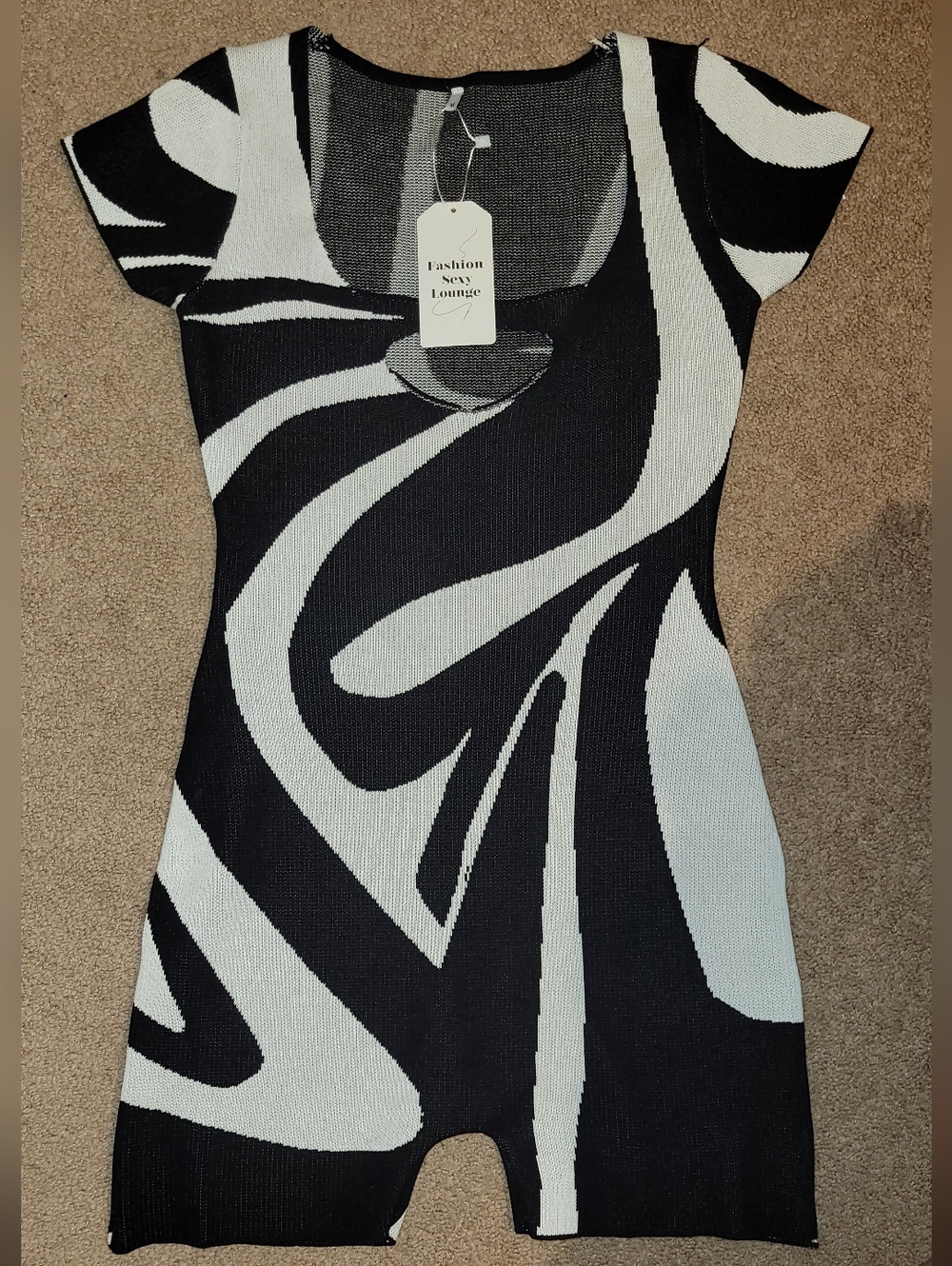 Black & White  One-Piece Short Set